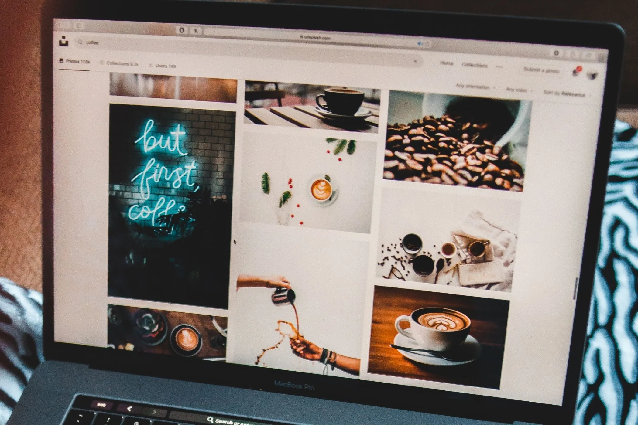 A laptop screen showing optimized images