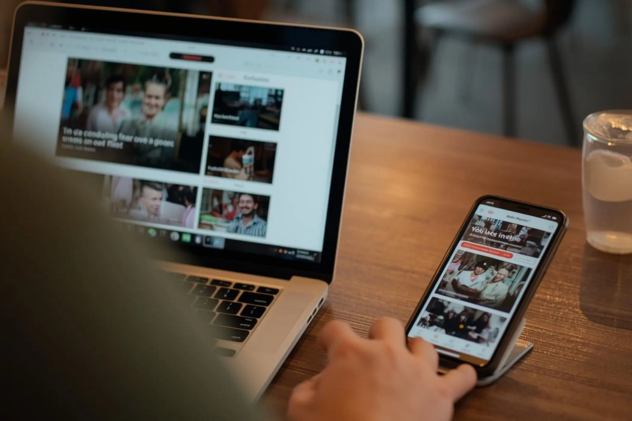 Laptop and phone showing optimized images ready for publishing